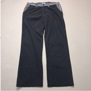 Mexicali Blues Womens XL Black Cotton Pants Striped Waistband Boho Nepal XL